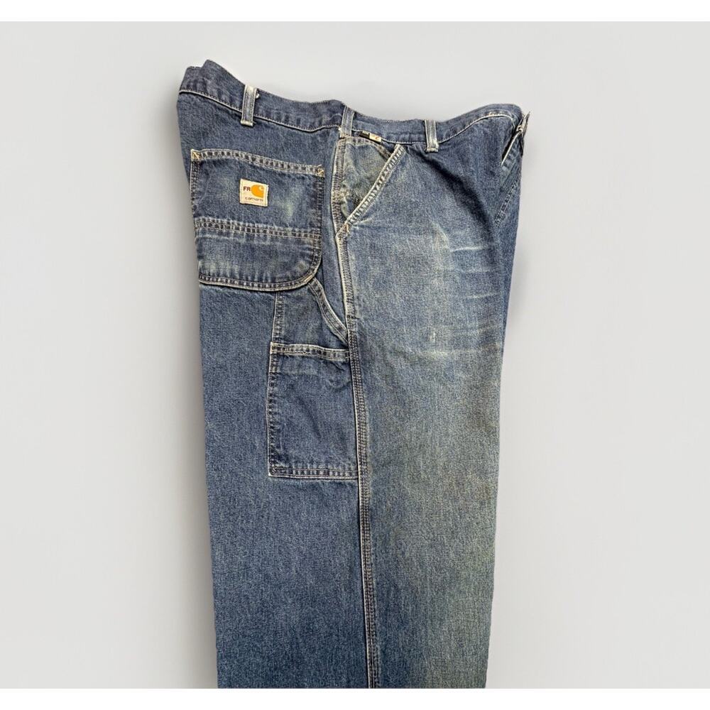 Carhartt FR Flame Resistant Denim Dungaree Work Pants Mens 38x36 Tall - Picture 10 of 14